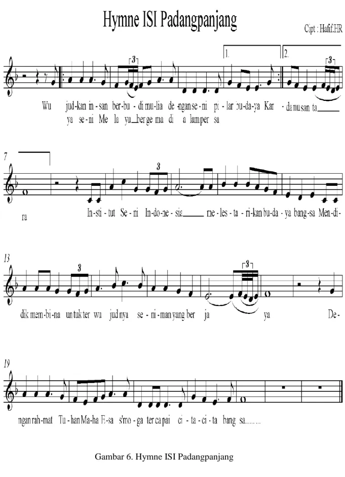 Gambar 6. Hymne ISI Padangpanjang  
