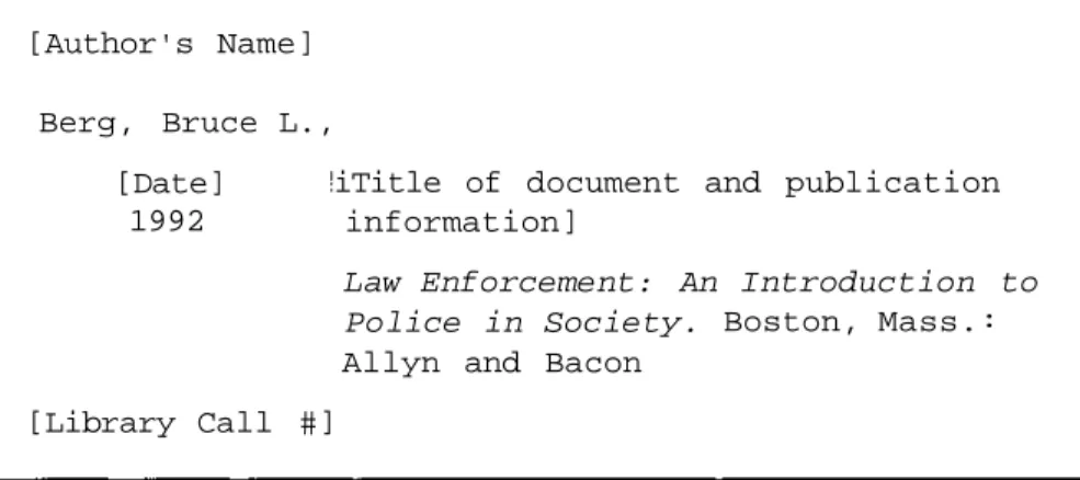 FIGURE 2.1 Author Card