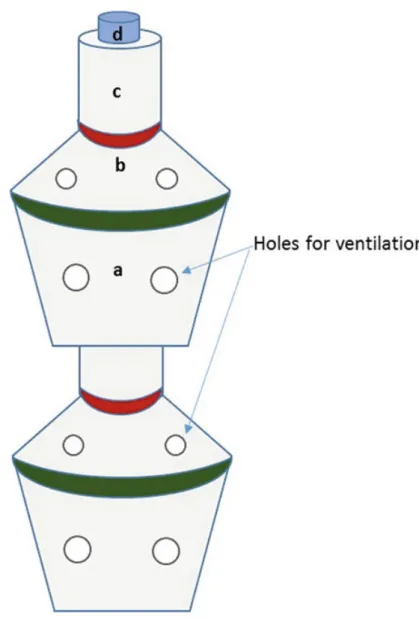 Fig. 4 Design of rearing cage of predatory mite, consisting of two units