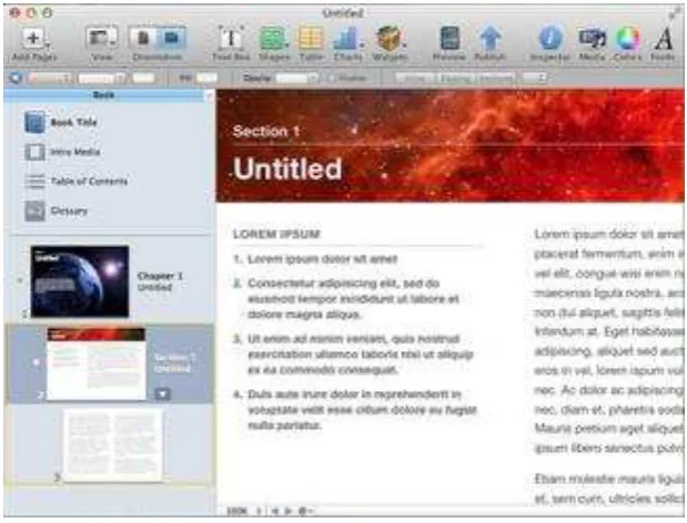 Gambar 5. Software pembuat buku elektronik Ibook Author. 