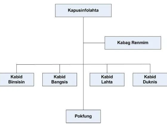 Gambar 2.6. Struktur Organisasi Pusinfolahta Dephankam (1990 - 2000) 