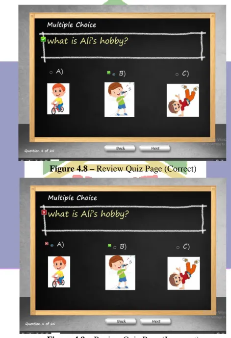 Figure 4.8 – Review Quiz Page (Correct) 