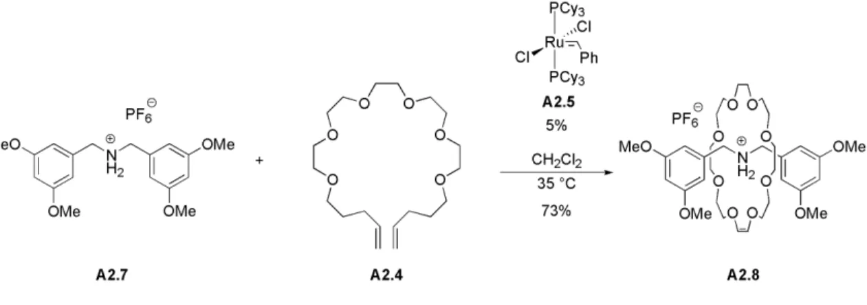Figure A2.1. Molecular structure of [2]rotaxane A2.8 (PF 6 -  anion and hydrogen atoms  omitted for clarity)