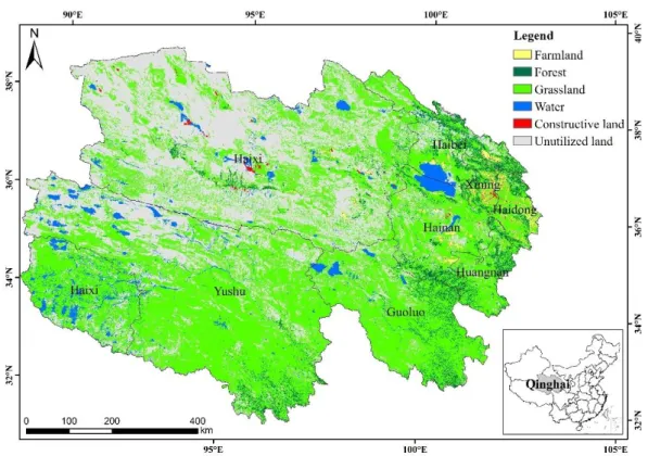 Figure 1. Land cover types in Qinghai.
