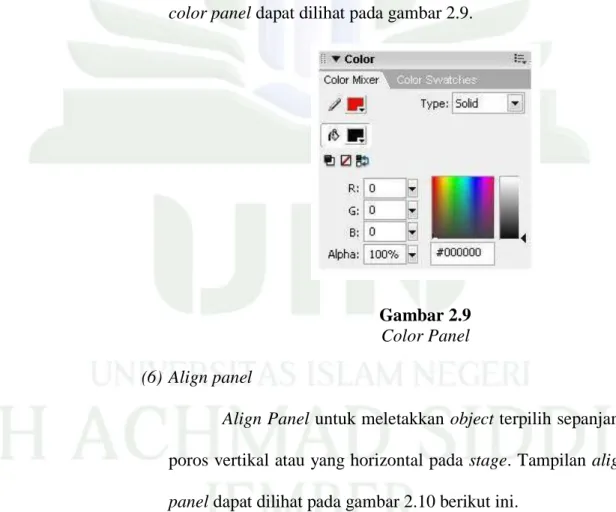 Gambar 2.9  Color Panel  (6) Align panel 