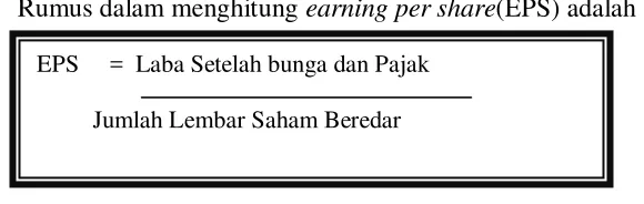 Tabel dan grafik dibawah ini adalah perkembangan earning per share (EPS) 