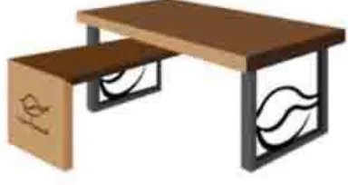 Gambar 17. Desain  Adapun desain meja kayu yang dapat digunakan 