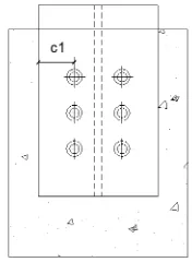 Gambar 3.3 Jarak angkur ke plat baja pada penghubung geser komposit 