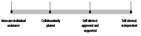 Figure 1 Individualized Professional Development on the Continuum Form (Source: Gordon, 2004:219) 