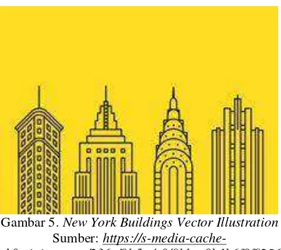 Gambar 5.  New York Buildings Vector Illustration 