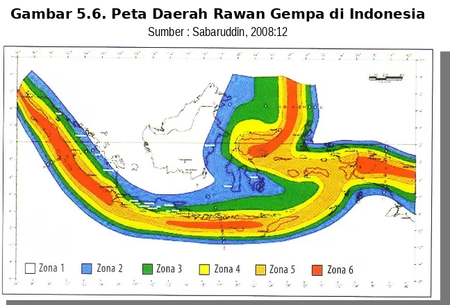 Gambar 5.6. Peta Daerah Rawan Gempa di Indonesia