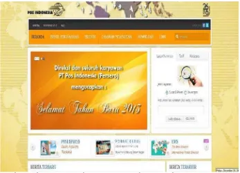 Gambar 2.4 Tampilan Menu Utama Website PT. Pos Indonesia 