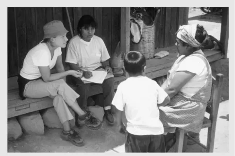 Fig. 1.3 Interviewing mushroom collectors in Cuajimoloyas, Mexico. An example of one of the social survey techniques used in the CEPFOR project investigating the use of non-timber forest products by local communities.