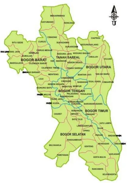 Gambar 2.2 Peta Kota Bogor (www.bogor.co.id) 