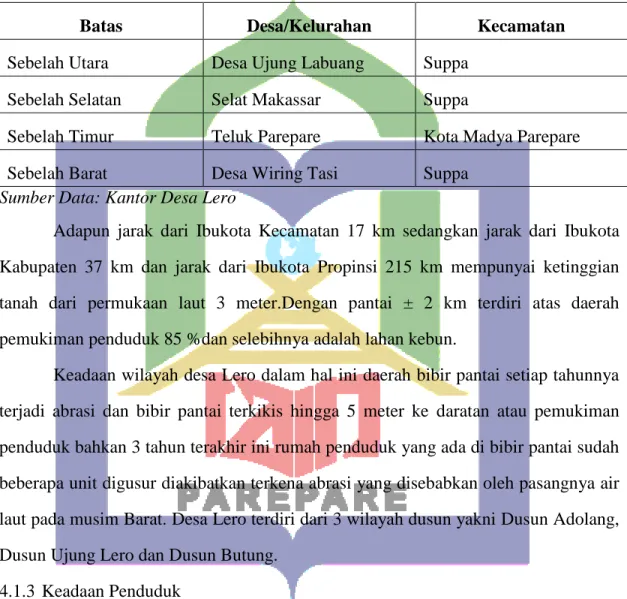Tabel 1. Batas Wilayah 