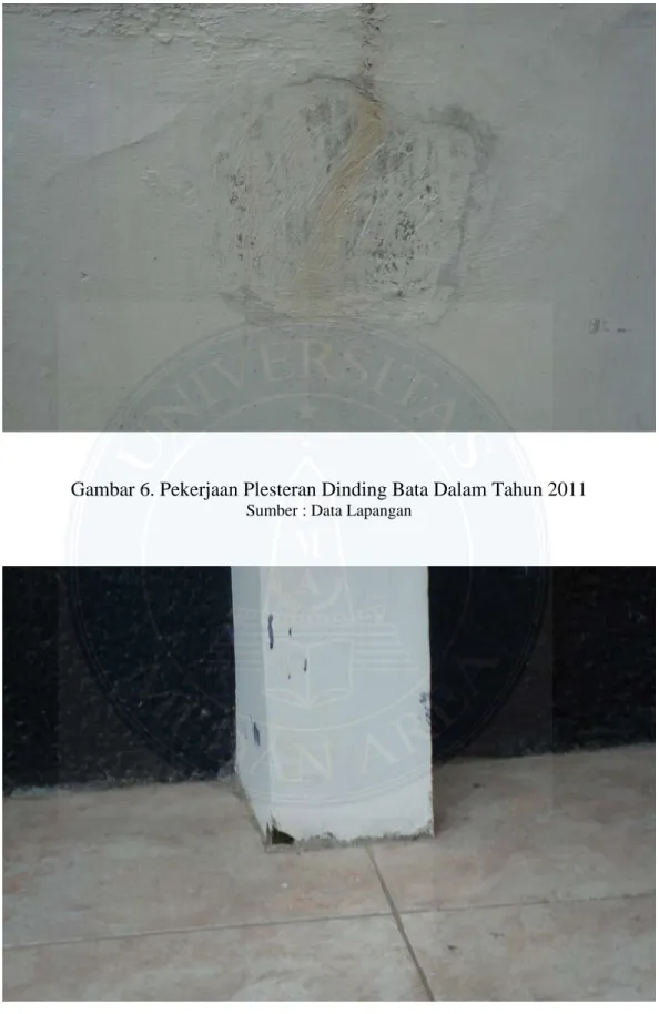 Gambar 6. Pekerjaan Plesteran Dinding Bata Dalam Tahun 2011 