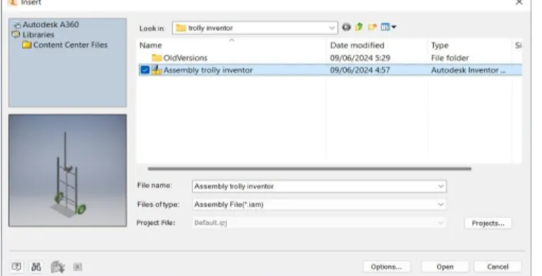 Gambar 3.13 Tutorial Presentation (.ipn) Trolly Menggunakan Inventor. 