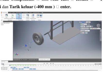 Gambar 3.15 Tutorial Presentation (.ipn) Trolly Menggunakan Inventor. 