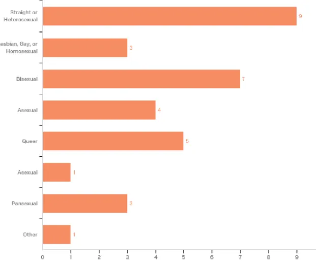 Figure 10. Responses to the question, “Which term most closely fits your sexual orientation  identity?” 