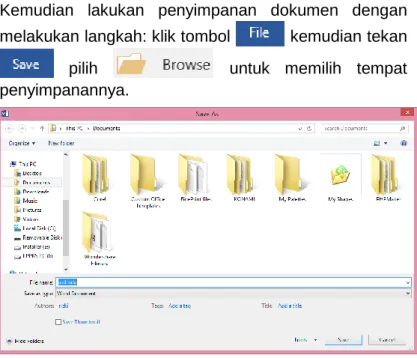 Gambar 3. Tampilan simpan Microsoft Word 2016 