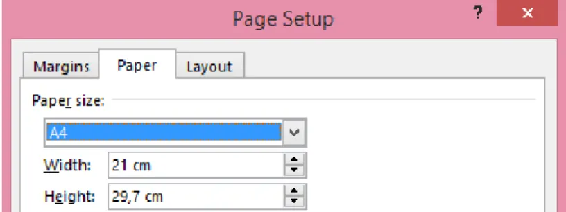 Gambar 5. Laman Page Setup (Paper)