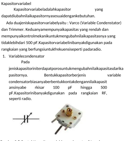 Gambar 2.8 ContohKapasitor variable condensator (Varco)
