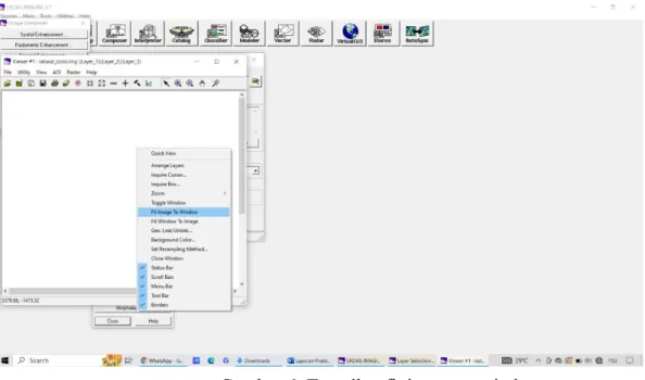 Gambar 6. Tampilan fit image to window  8.  Hasil layer stacking pada band 4,3,2 (Natural_Color.img) 