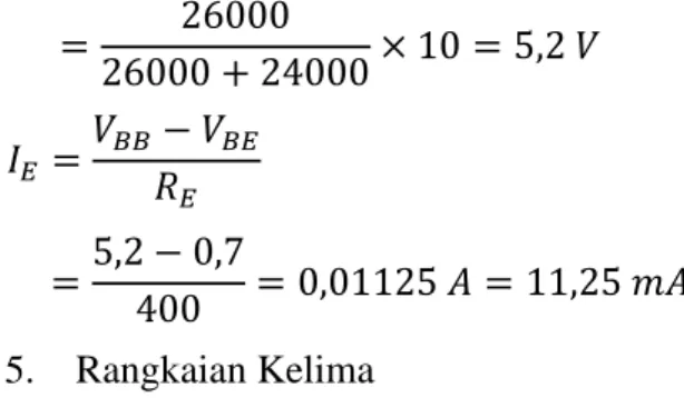 Figure 9. Percobaan Kelima pada Rangkaian setara DC 