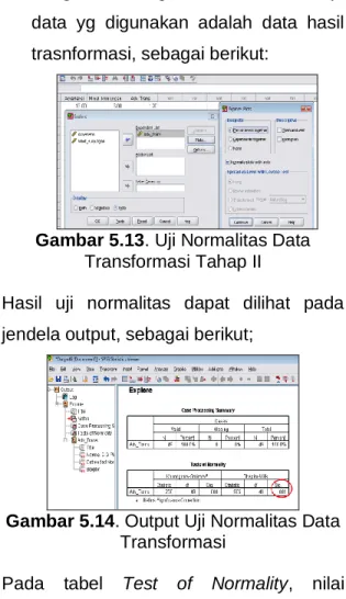 Gambar 5.13. Uji Normalitas Data  Transformasi Tahap II 