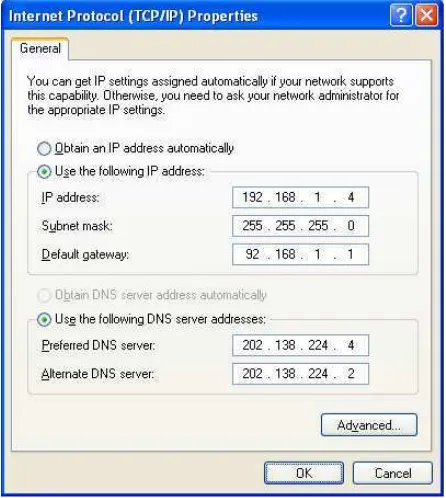 Gambar 3.3 Konfigurasi IP Komputer 3 