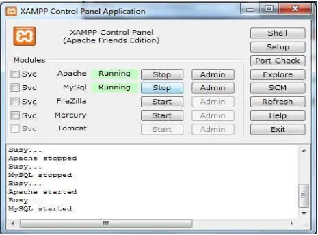 Gambar 8 Langkah Kedua Klik Start Apache dan MySql 