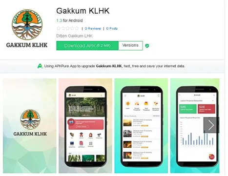Gambar Aplikasi Gakkum KLHK berbasis Android