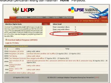 Gambar Halaman Cari Lelang 