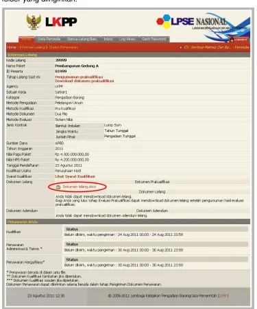 Gambar Halaman Informasi Lelang 