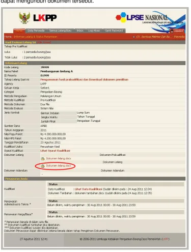 Gambar Halaman Informasi Lelang 