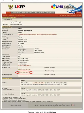 Gambar Halaman Informasi Lelang 