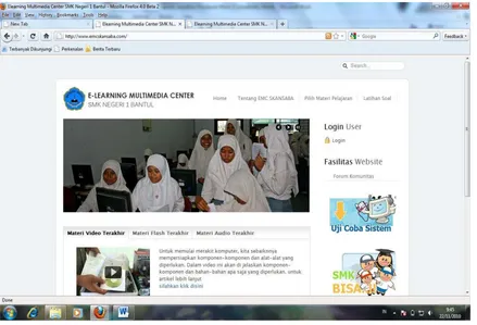 Gambar 12. TampilanHome E-Learning Multimedia Center SMKN1 Bantul 