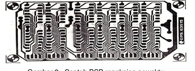 Gambar 2.  Contoh PCB rangkaian pewaktu 
