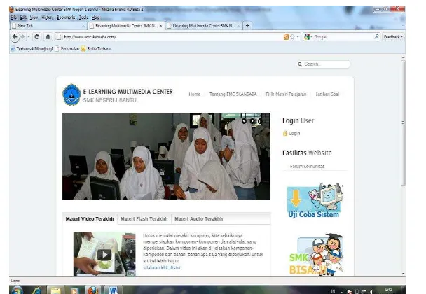Gambar 4. TampilanHome E-Learning Multimedia Center SMKN1 Bantul 