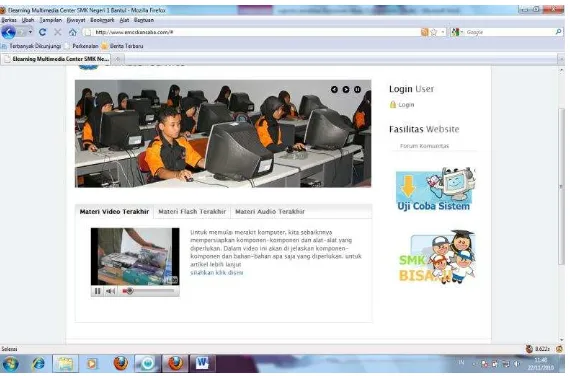 Gambar 5. TampilanHome E-Learning Multimedia Center SMKN1 Bantul 