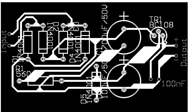 Gambar 13. Contoh layout PCB Power Supply 