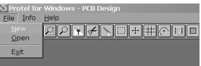 Gambar 2. Tampilan menu pada aplikasi Protel for Windows 1.5 