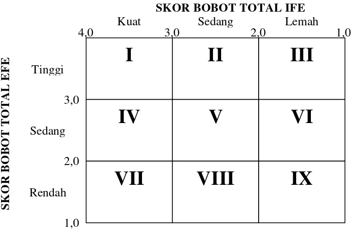 Gambar 3.1 :  Matrik IE (Internal-Eksternal) 