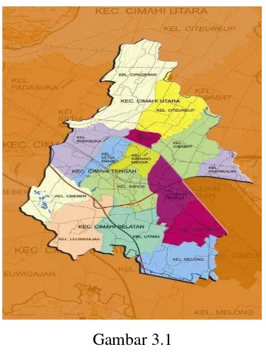 Gambar 3.1 Peta Kota Cimahi 