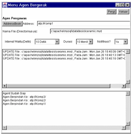 Gambar 5. Menu tampilan pengiriman mobile agent 