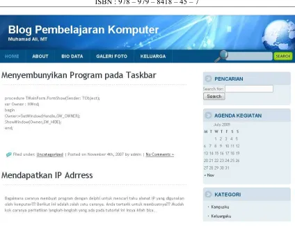 Gambar 1. Contoh tampilan blog 