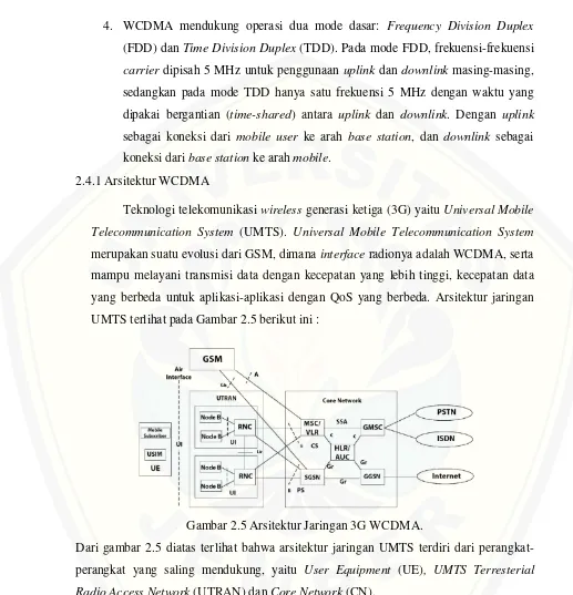 Gambar 2.5 Arsitektur Jaringan 3G WCDMA.  