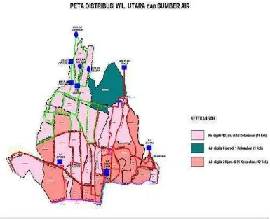 Gambar 3.4 Peta distribusi dan sumber air kota bandung bagian timur 