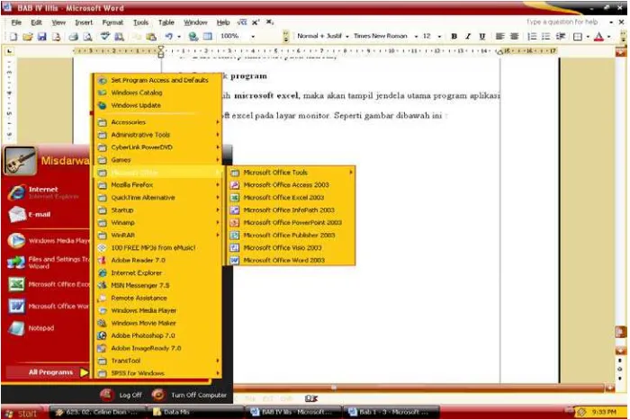Gambar 5.2 Tampilan Jendela Microsoft Excel 