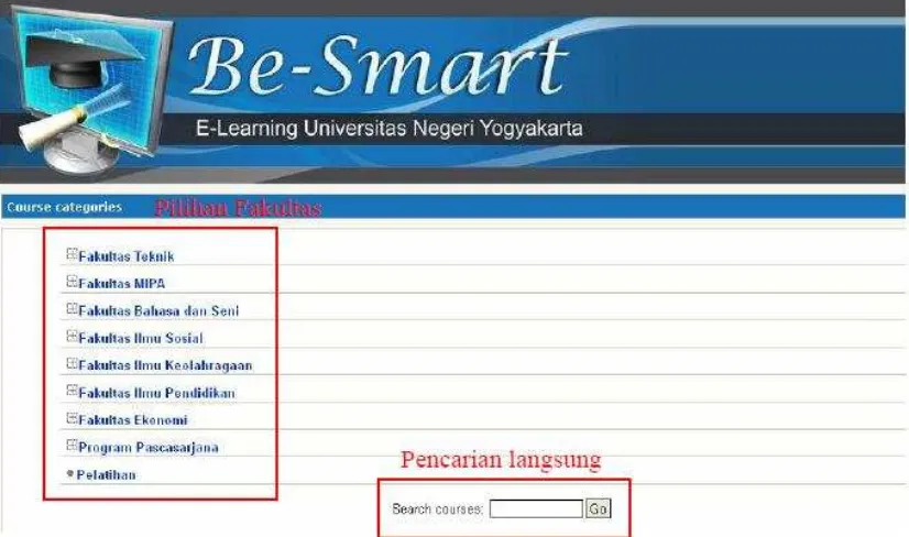 Gambar 2. Halaman Pemilihan Fakultas  